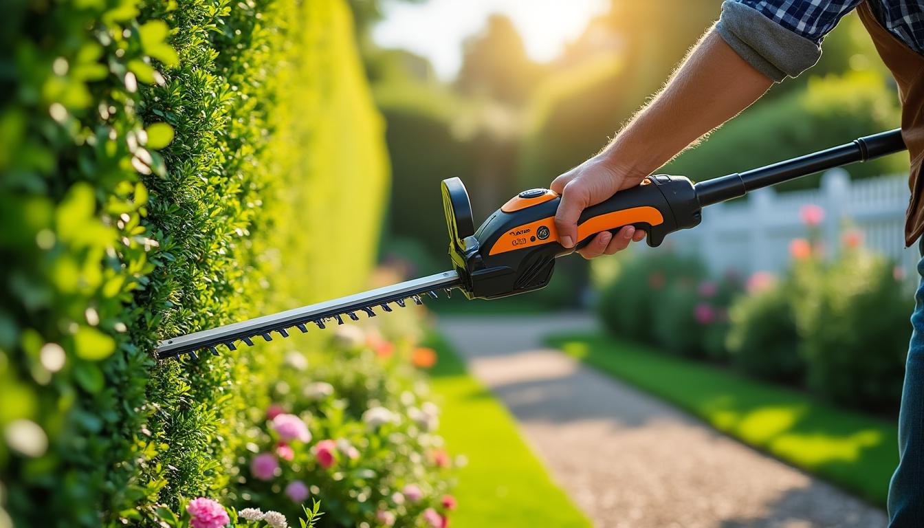 découvrez le taille haies électrique sur perche, l'outil idéal pour un jardin impeccable sans effort. taillez facilement vos haies en hauteur et profitez d'un extérieur soigné toute l'année !