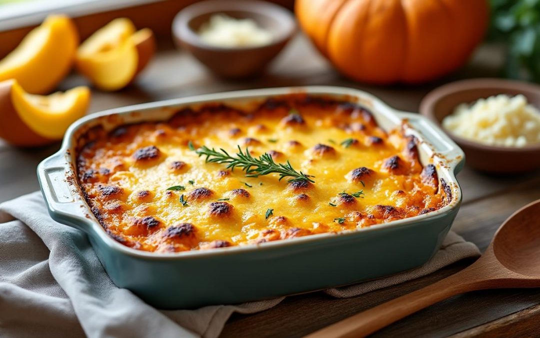 découvrez notre recette simple et rapide de gratin de potiron, idéale pour réchauffer vos repas en famille avec douceur et convivialité.