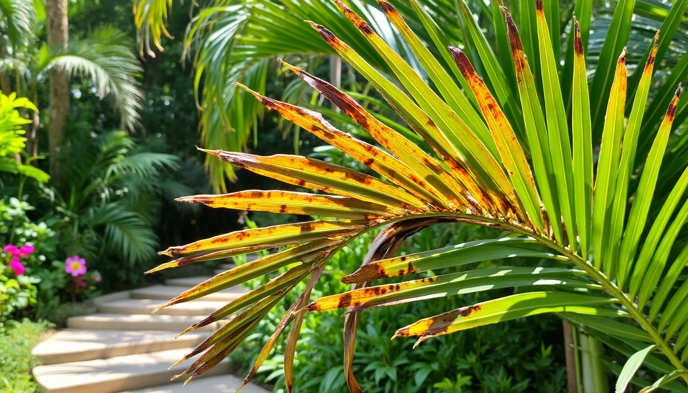 Les raisons surprenantes des feuilles marron sur un palmier 1 découvrez les causes inattendues des feuilles marron sur un palmier et apprenez comment les traiter efficacement pour préserver la santé de votre arbre.