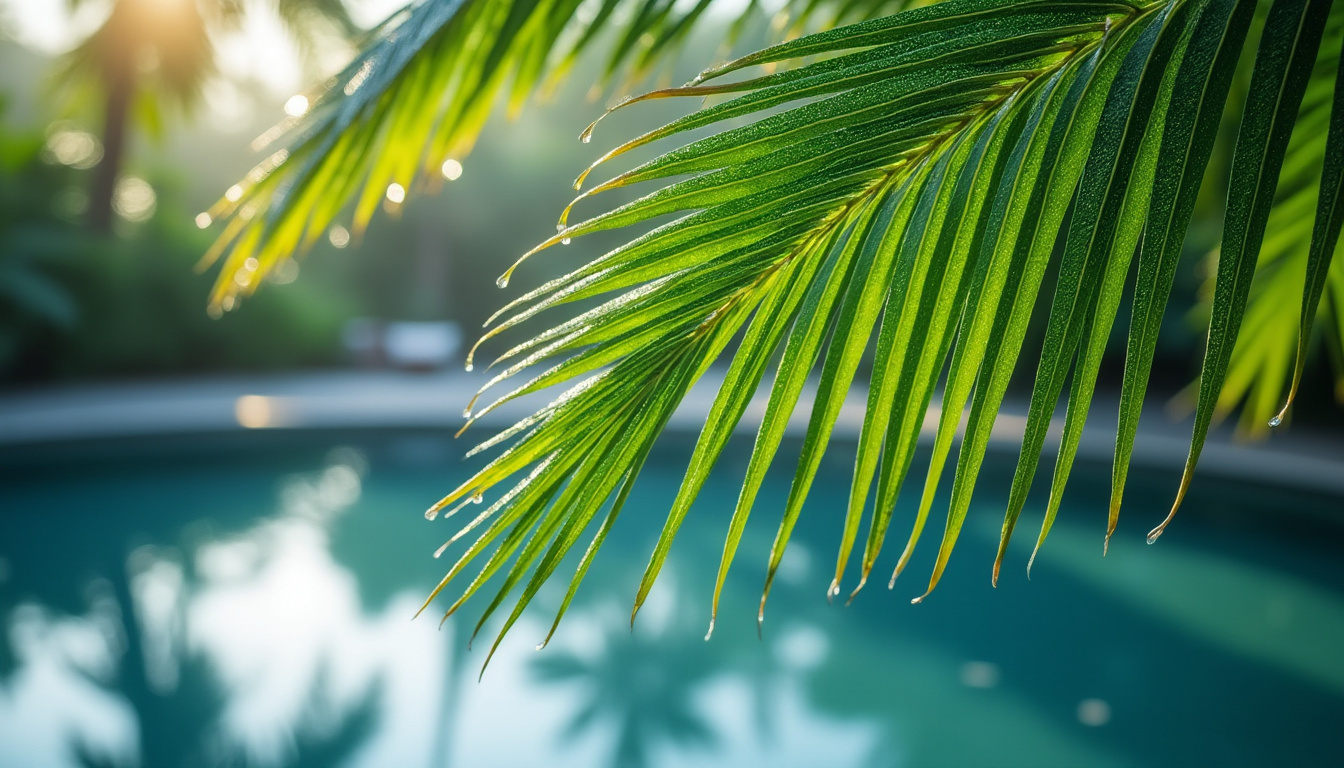 Palmier prÚs de la piscine : conseils et astuces pour un jardin harmonieux 2 découvrez nos conseils et astuces pour intégrer un palmier prÚs de la piscine et créer un jardin harmonieux et relaxant. guide pratique pour un espace extérieur élégant et bien entretenu.